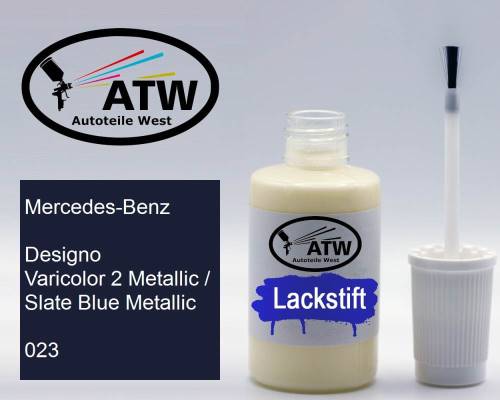 Mercedes-Benz, Designo Varicolor 2 Metallic / Slate Blue Metallic, 023: 20ml Lackstift, von ATW Autoteile West.